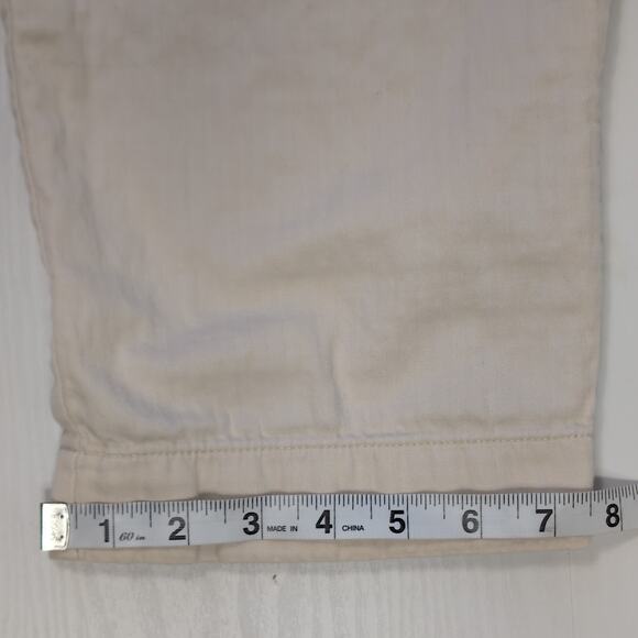 LOFT Pull On Pants Women’s Large Beige Paperbag Waist Casual Lightweight Cotton - Picture 11 of 16